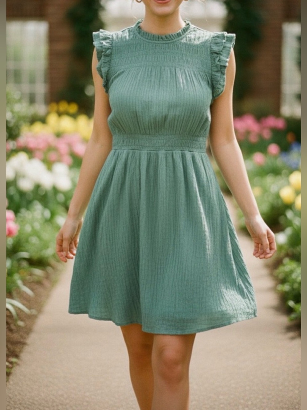 J.Crew Flutter Sleeve Dress | Romantic Core • Garden Party • Feminine Chic | L